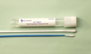 Collection tube with 2 swabs
